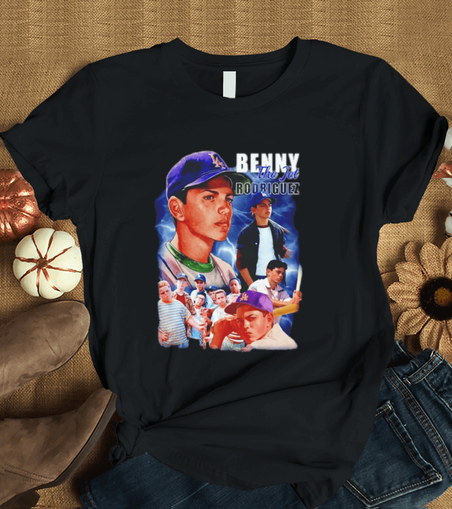 Benny The Jet Rodriguez Sandlot Baseball Movie Iconic Character Collage T-Shirt