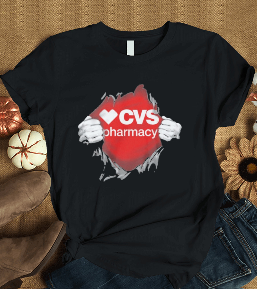 CVS Pharmacy Superhero Ripped Chest Employee Appreciation T-Shirt