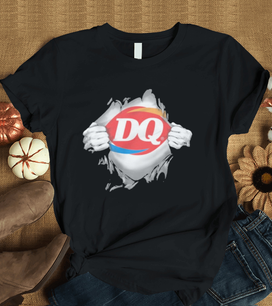 Dairy Queen DQ Superhero Ripped Chest Torn Employee T-Shirt