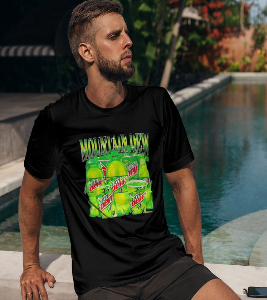 Mountain Dew Green Beverage Collection Bottles And Cans T-Shirt