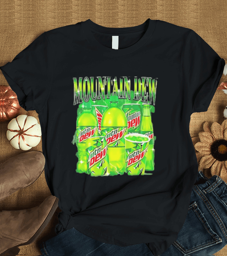 Mountain Dew Green Beverage Collection Bottles And Cans T-Shirt