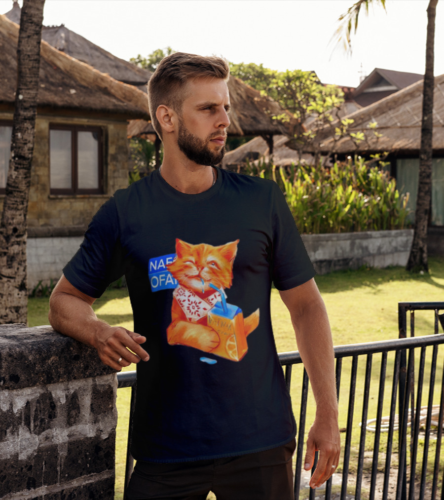 NAFO Fella Orange Cat Drinking VATNIK Tears T-Shirt