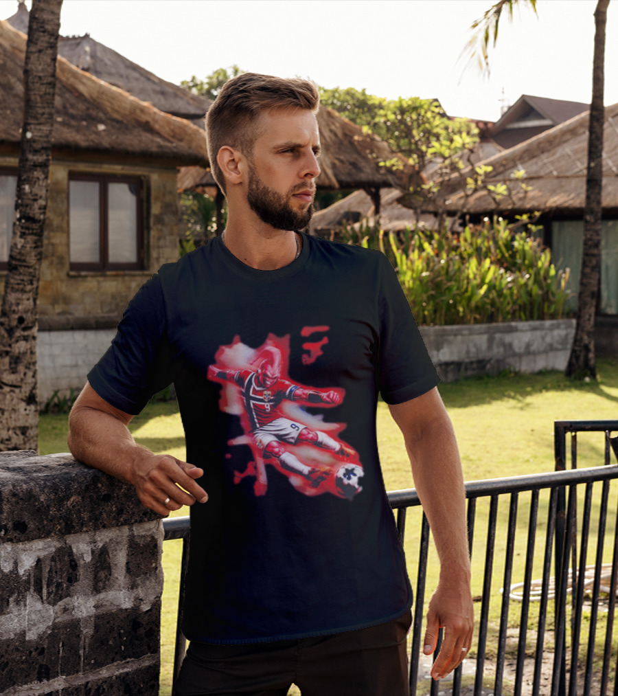 Erling Haaland Majin Buu Norway Football 9 Soccer Fusion T-Shirt
