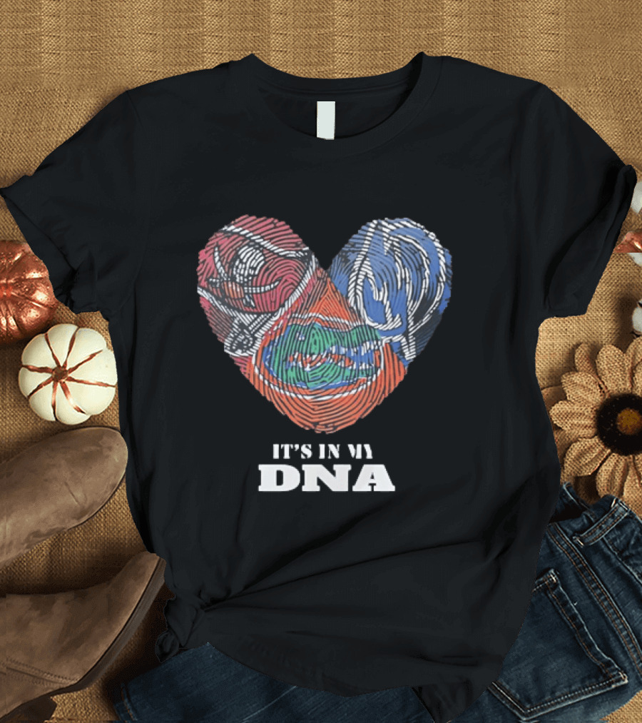 Florida Gators Fingerprint Heart It's In My DNA T-Shirt