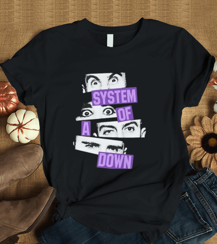 Original System Of A Down Soad Eu Uk Tour 2026 Toxic City System Down Eyes T-Shirt