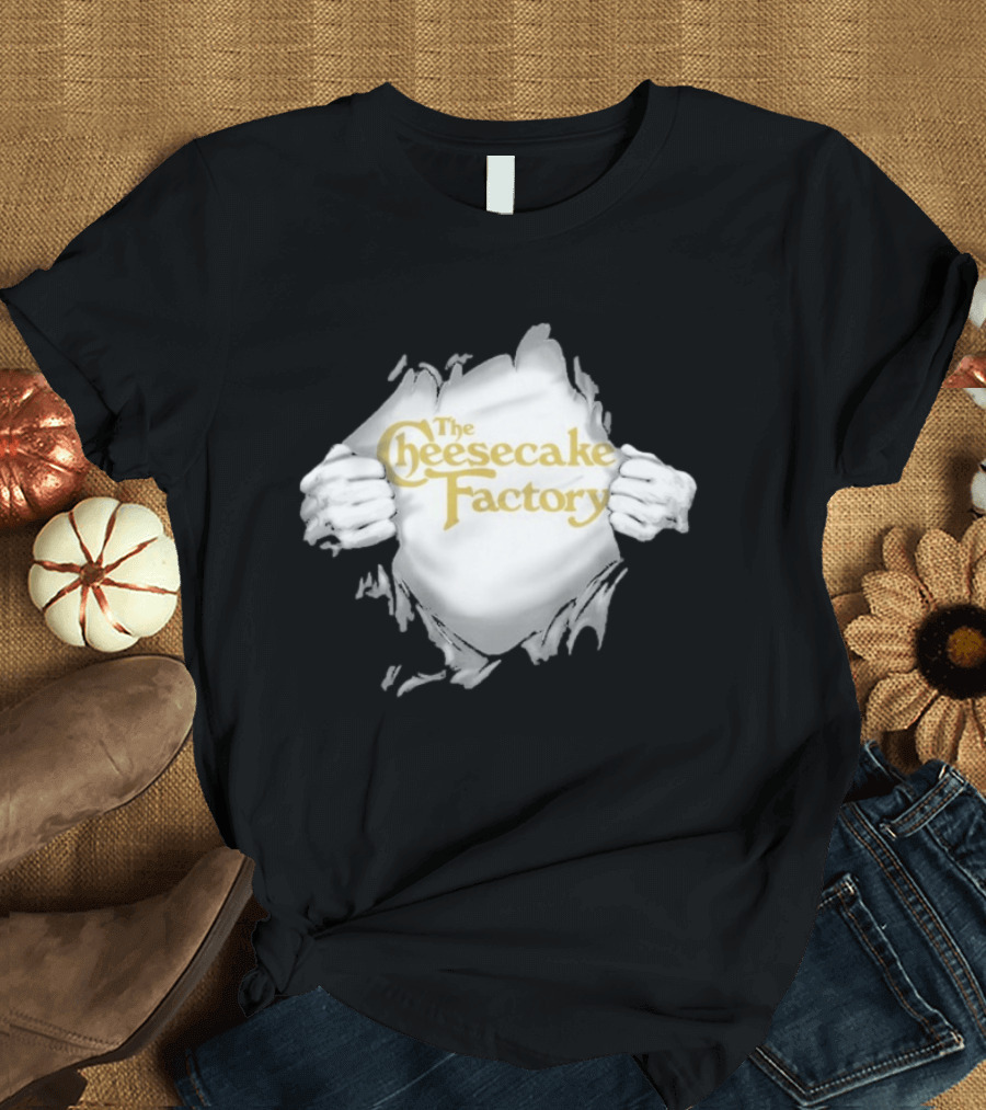 The Cheesecake Factory Ripped Chest Superhero Torn Employee T-Shirt