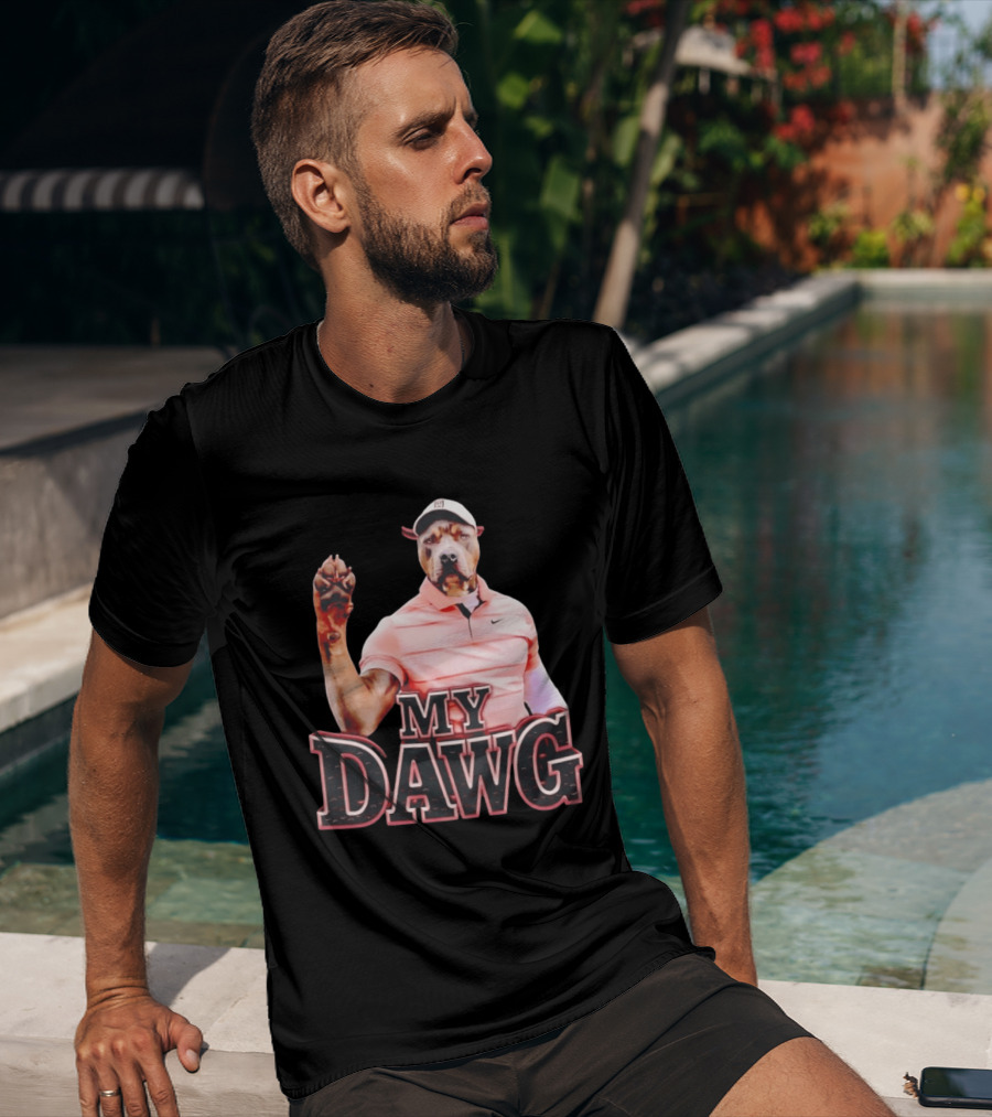 Tiger Woods Golfing Pitbull My Dawg T-Shirt
