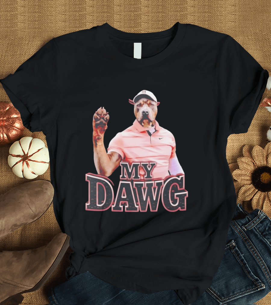 Tiger Woods Golfing Pitbull My Dawg T-Shirt