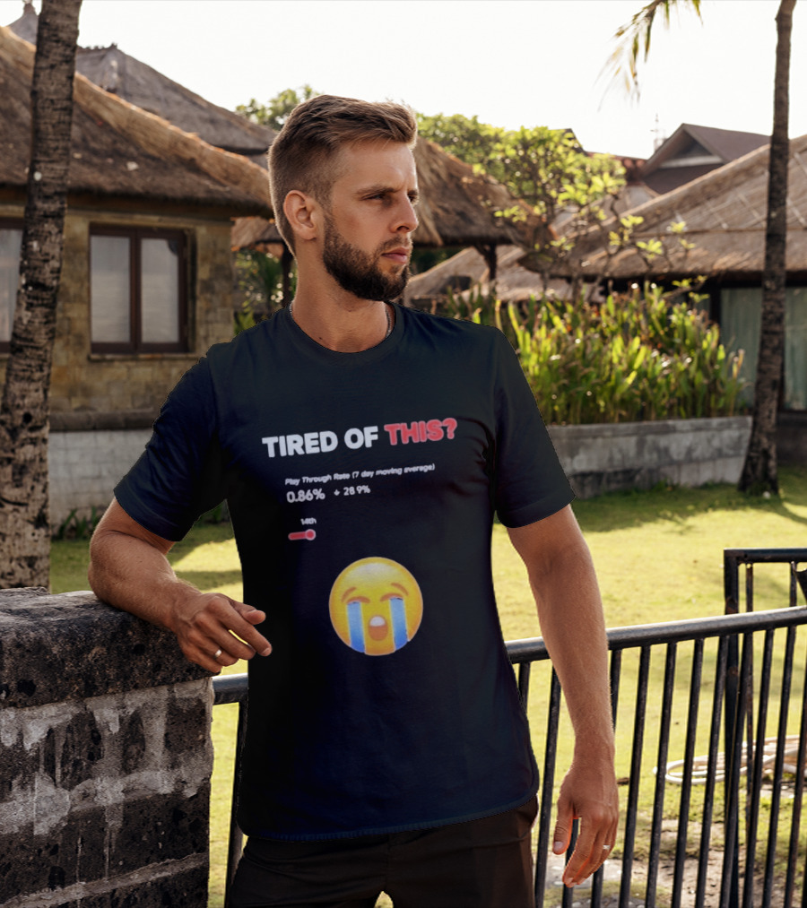 Tired Of This Play Through Rate 0.86% Crying Emoji Trend T-Shirt