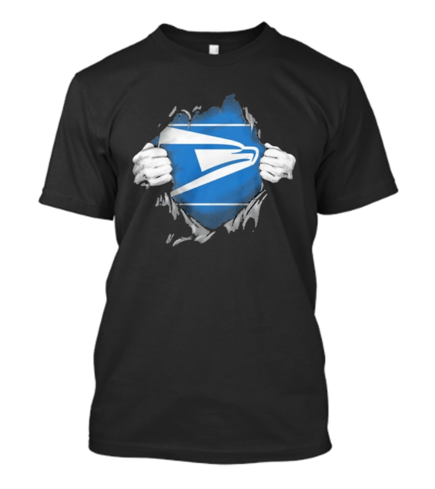 USPS Ripped Chest Superhero Torn Employee T-Shirt