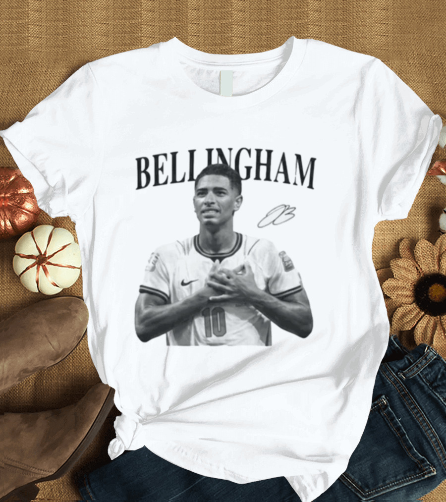 Bellingham England Number 10 Footballer Iconic Three Lions T-Shirt