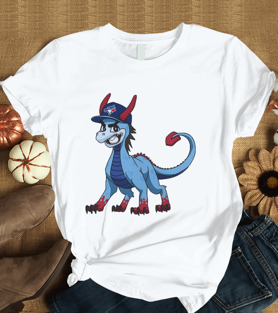 Toronto Blue Jays MLB Baseball Blue Dragon Hat T-Shirt