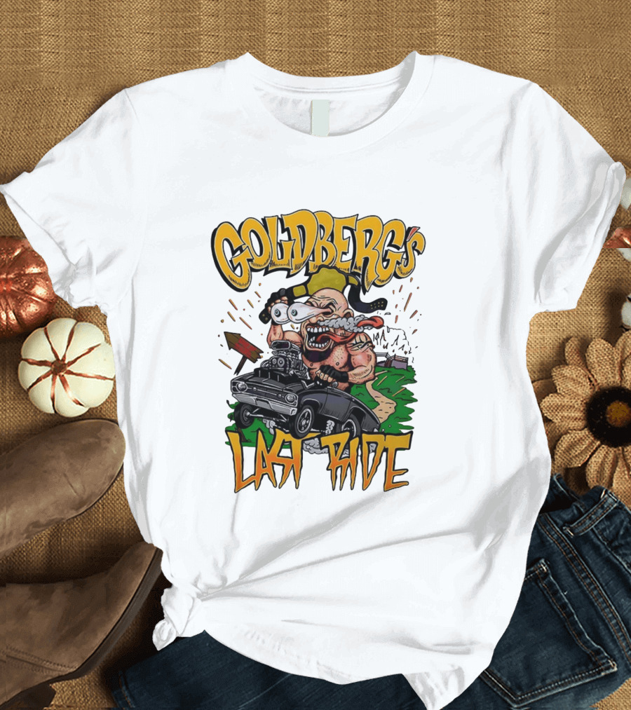 Goldberg's Last Ride Wrestling Cartoon Car WCW WWE T-Shirt