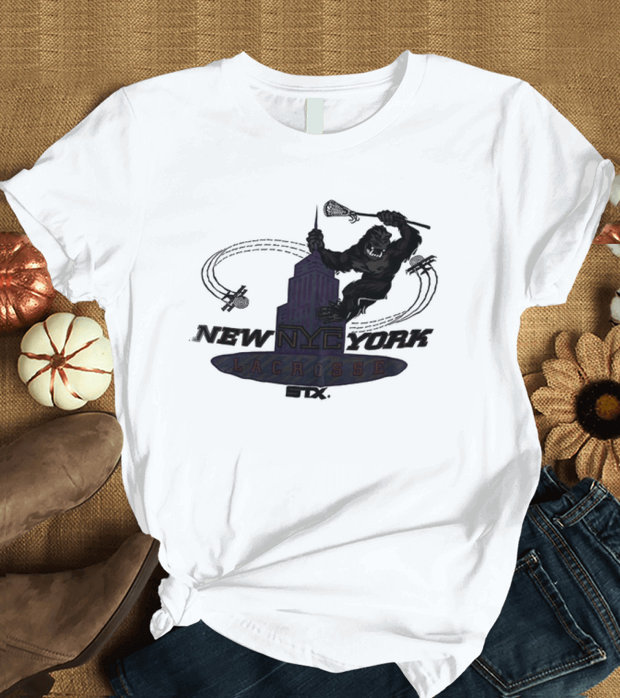 King Kong Empire State Building New York Lacrosse T-Shirt