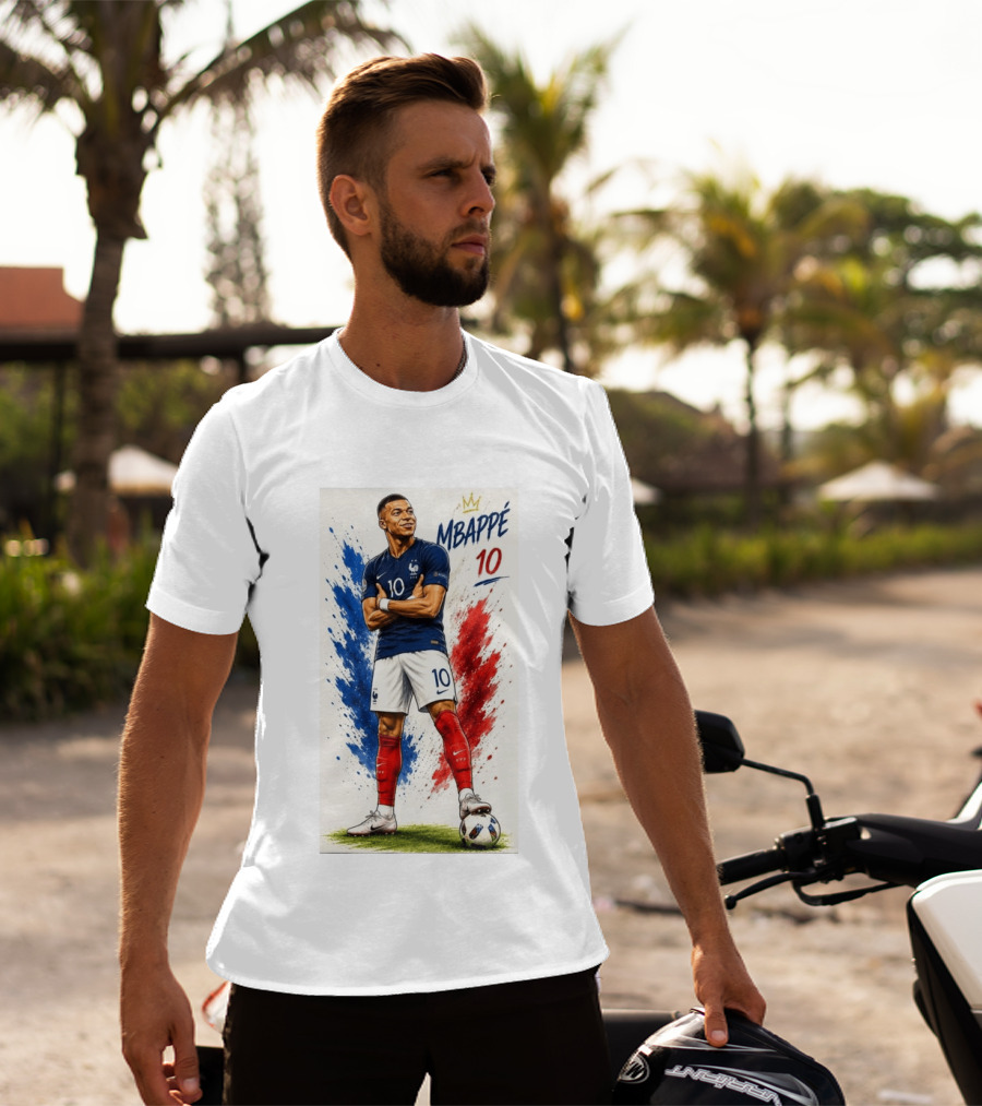 Kylian Mbappé France Soccer KM10 Caricature Star T-Shirt