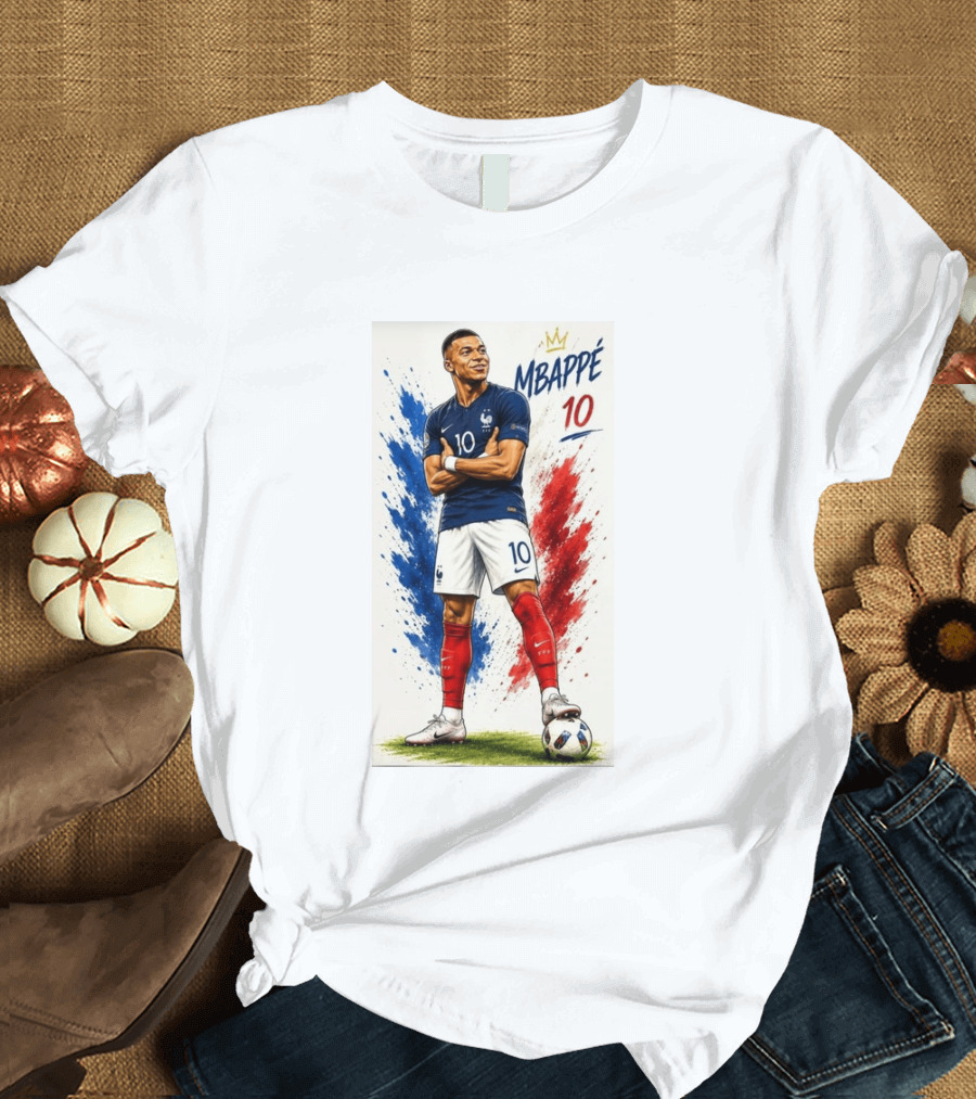 Kylian Mbappé France Soccer KM10 Caricature Star T-Shirt
