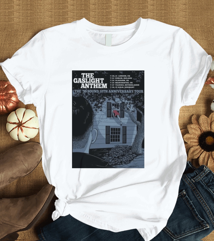 The Gaslight Anthem The '59 Sound 10th Anniversary Tour London Dublin Glasgow Manchester Tilburg Koln T-Shirt