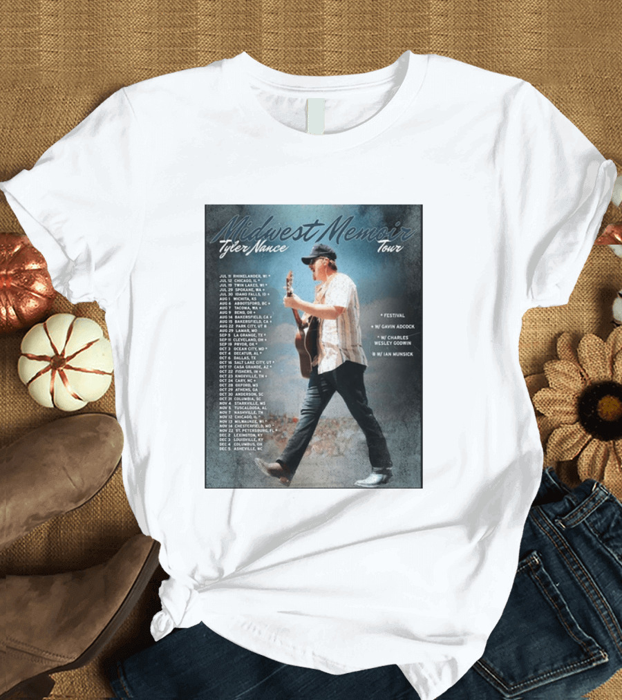 Midwest Memoir Tyler Nance Tour 2026 With Gavin Adcock Charles Wesley Godwin Ian Munsick T-Shirt