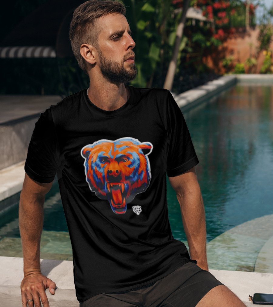 Chicago Bears Fierce Roaring Bear Face T-Shirt