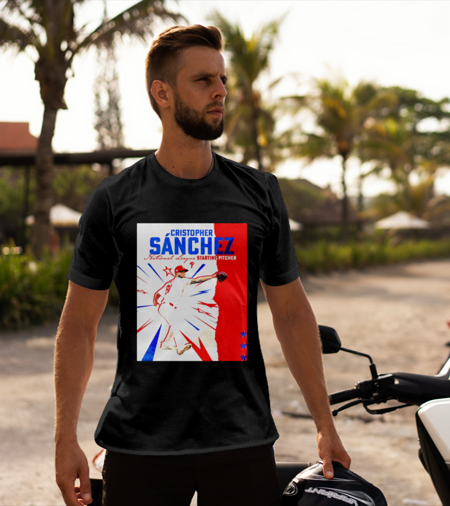 Cristopher Sánchez Philadelphia Phillies National League Starting Pitcher Red White Blue Stars T-Shirt