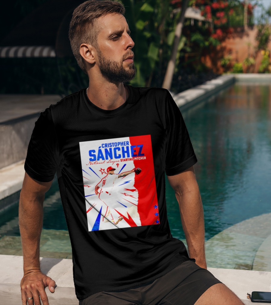 Cristopher Sánchez Philadelphia Phillies National League Starting Pitcher Red White Blue Stars T-Shirt