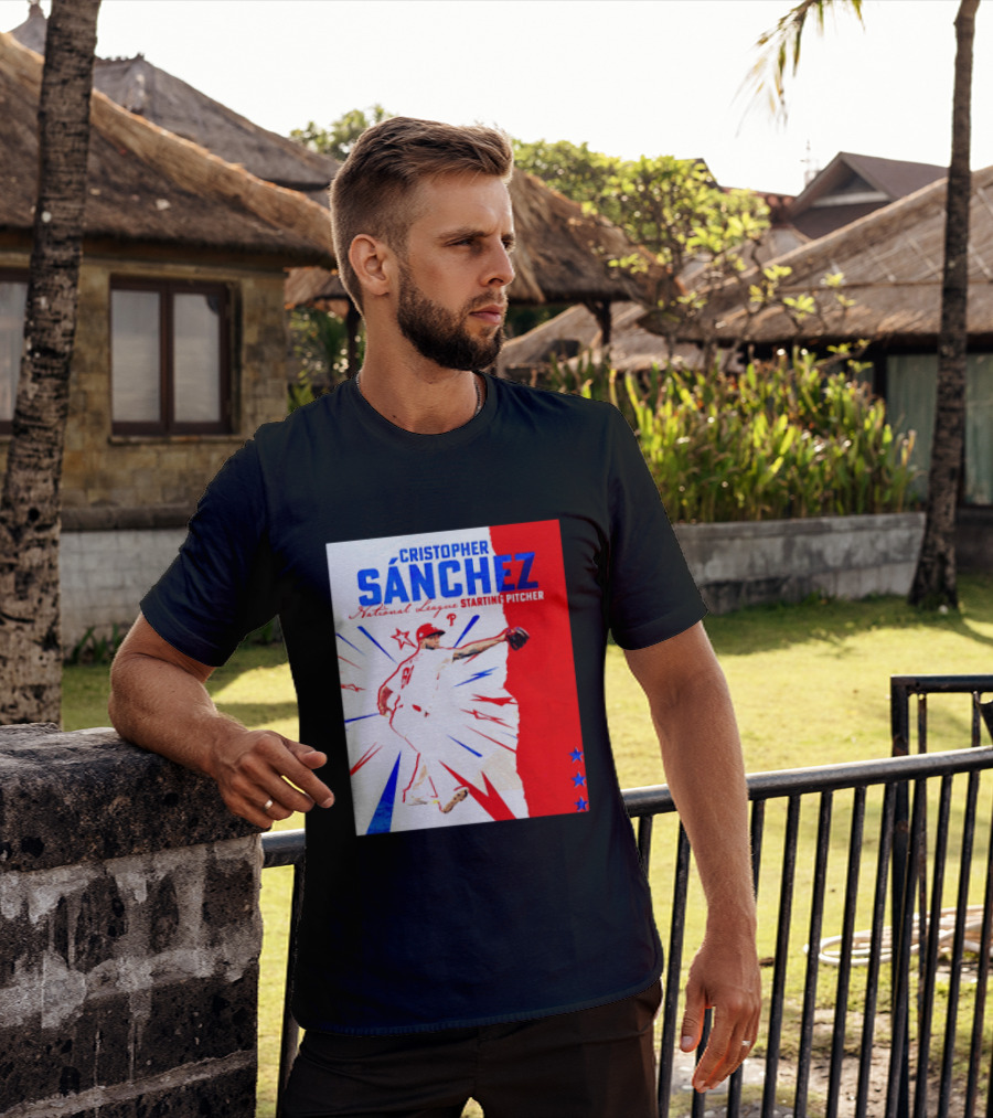 Cristopher Sánchez Philadelphia Phillies National League Starting Pitcher Red White Blue Stars T-Shirt