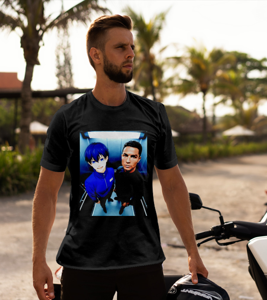 Ema Isagi Cristiano Ronaldo Collaboration Blue Lock Anime Football Star T-Shirt