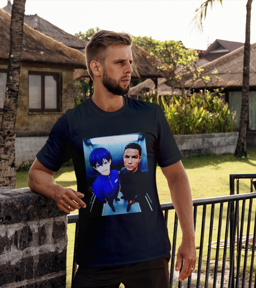 Ema Isagi Cristiano Ronaldo Collaboration Blue Lock Anime Football Star T-Shirt