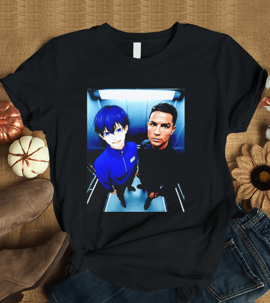 Ema Isagi Cristiano Ronaldo Collaboration Blue Lock Anime Football Star T-Shirt