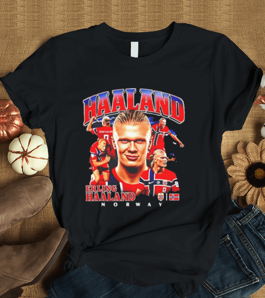 Erling Haaland Norway Football Legend Champion Norway Flag T-Shirt