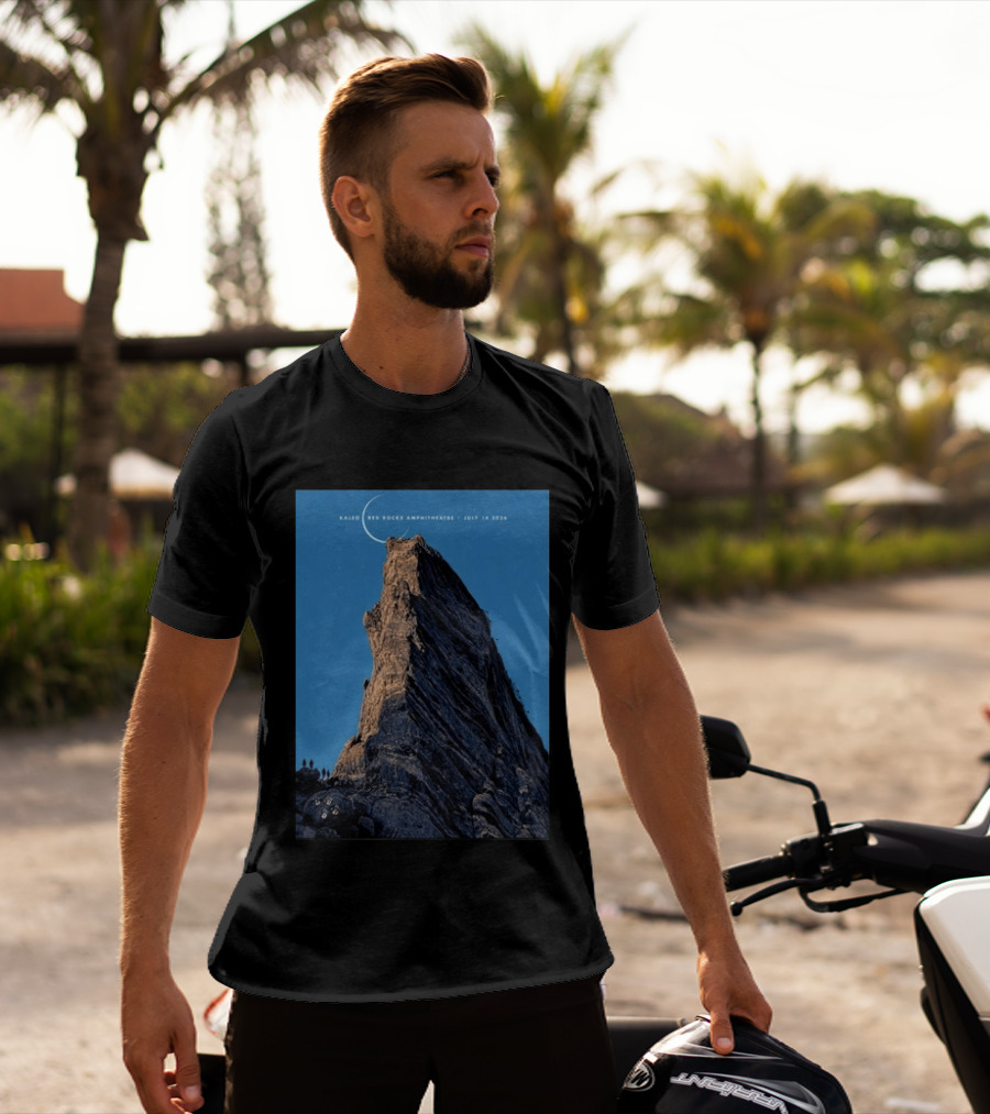 Kaleo Red Rocks Amphitheatre July 14 2026 Show Rocky Landscape Moonlit Scene T-Shirt