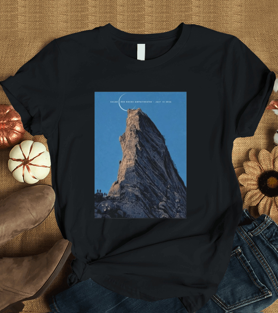 Kaleo Red Rocks Amphitheatre July 14 2026 Show Rocky Landscape Moonlit Scene T-Shirt