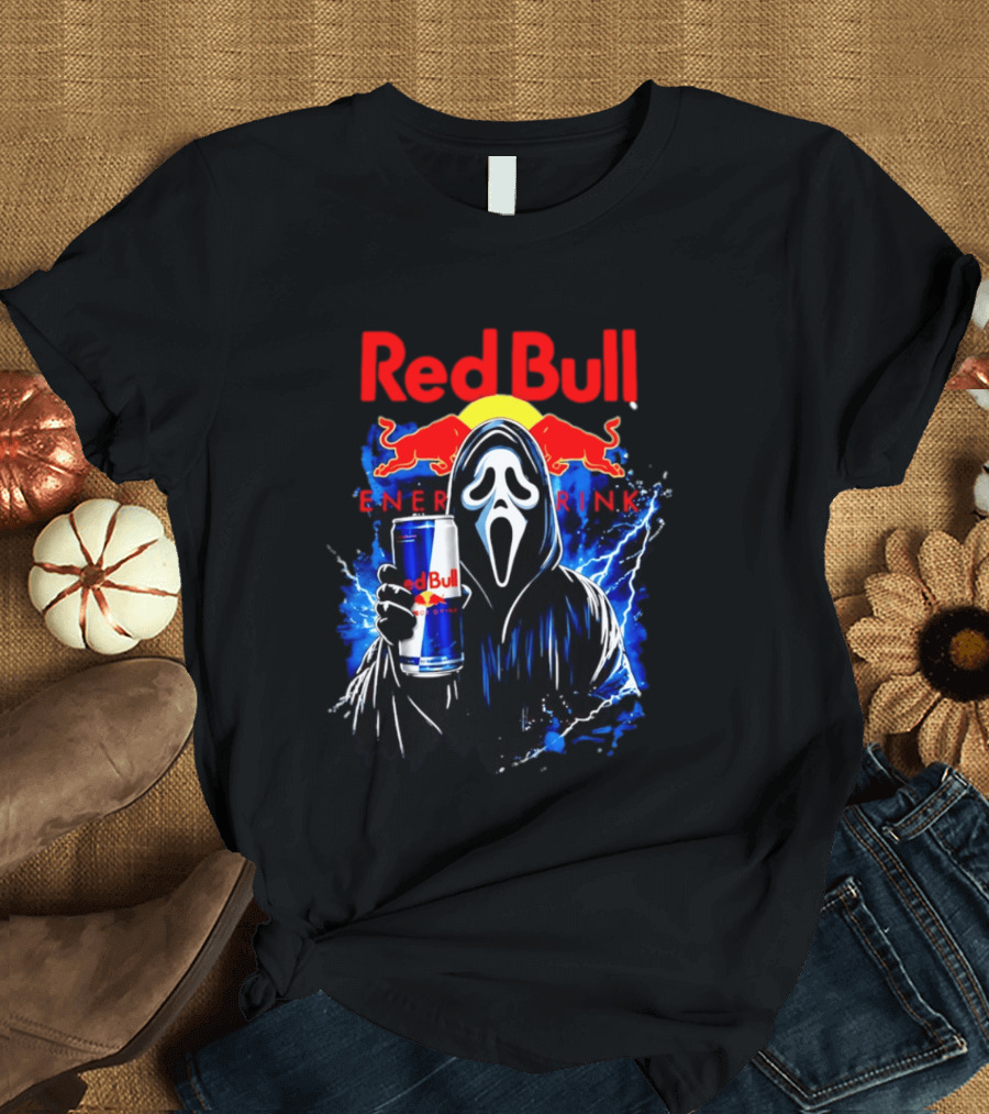 Red Bull Energy Drink Ghostface Scream Bootleg T-Shirt
