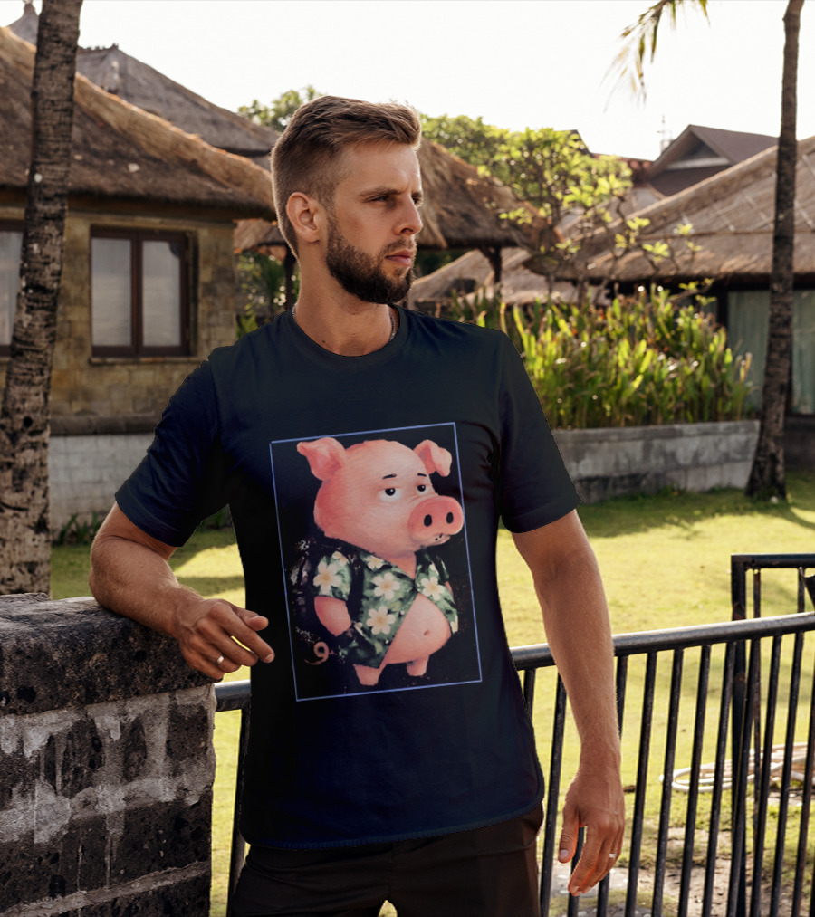 Nice Enjoy The Little Things Hawaiian Pig Floral T-Shirt