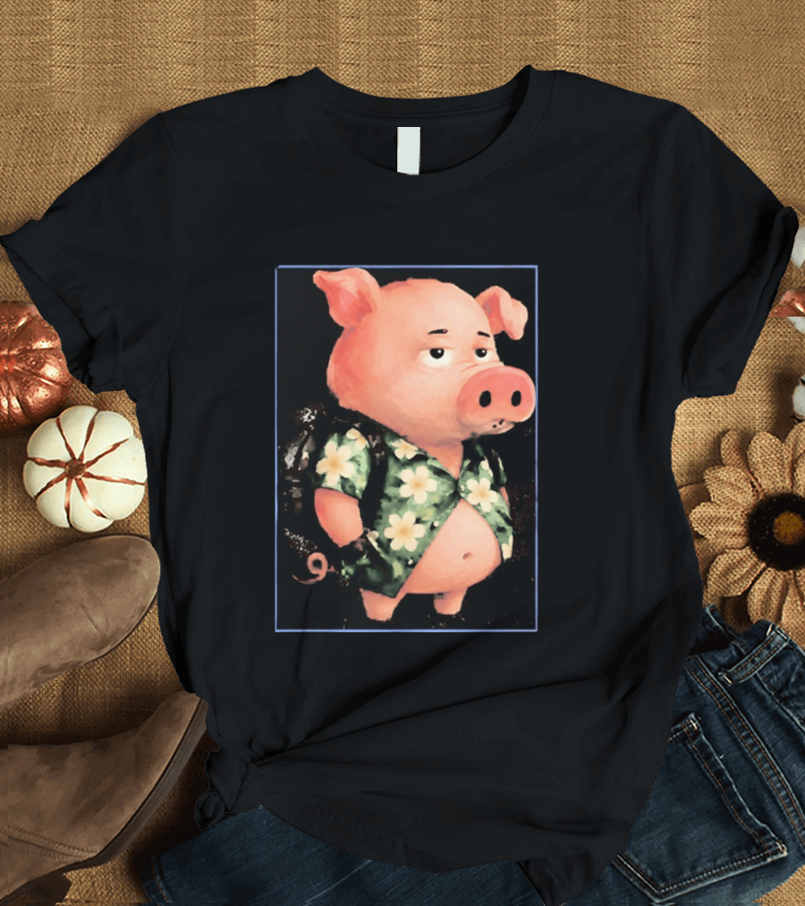Nice Enjoy The Little Things Hawaiian Pig Floral T-Shirt