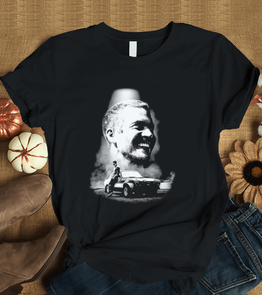 Paul Walker Fast And Furious Tribute With Classic Car Scene T-Shirt
