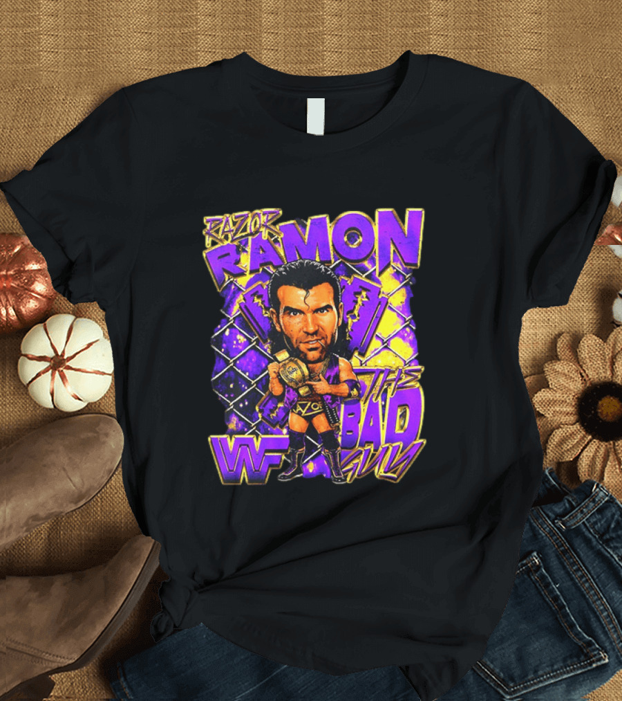 Razor Ramon WWF The Bad Guy Wrestling Champion 90s T-Shirt
