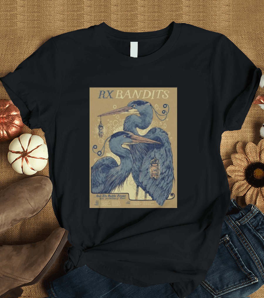 RX Bandits And The Battle Begun 20th Anniversary Tour 2026 Blue Heron T-Shirt