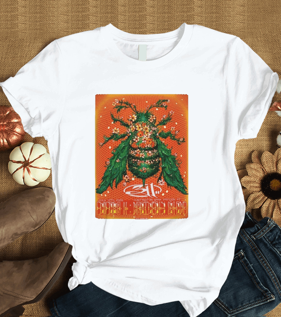 311 Chicago Illinois 2026 Huntington Bank Pavilion July 12 Floral Insect T-Shirt