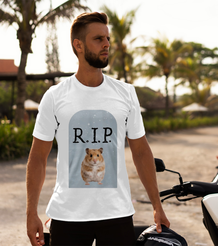 R.I.P. Lil Cenat Hamster Memorial With Stars And Clouds T-Shirt