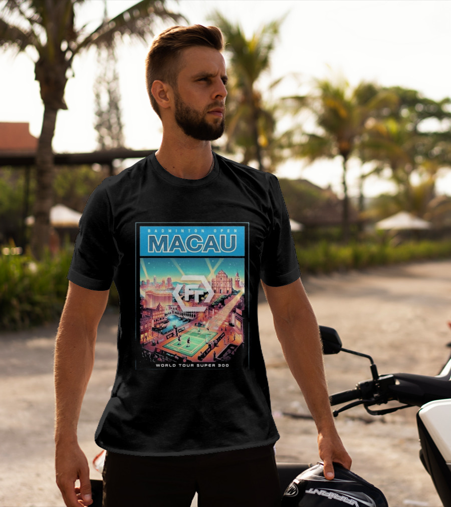 Badminton Open Macau 2026 World Tour Super 300 Cityscape Scene T-Shirt