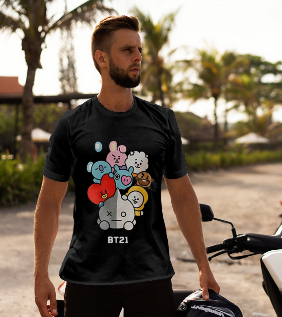 BT21 Characters Koya RJ Shooky Mang Chimmy Tata Cooky Van T-Shirt