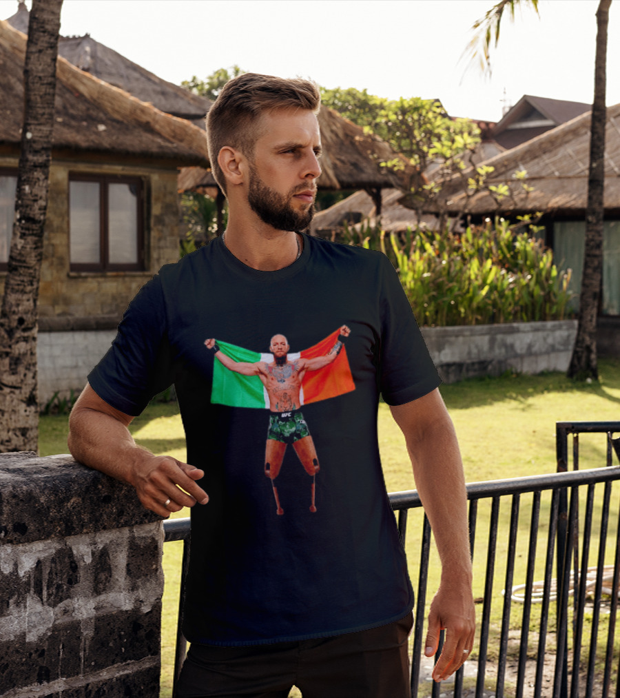 Conor McGregor UFC Prosthetic Leg Irish Flag Celebration T-Shirt