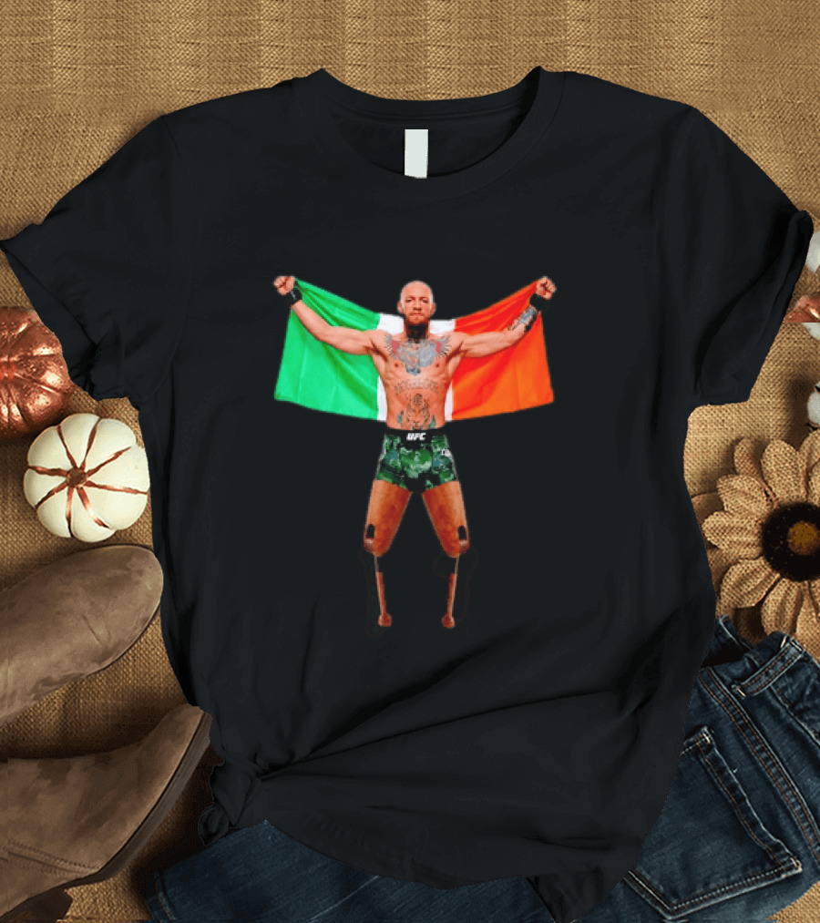 Conor McGregor UFC Prosthetic Leg Irish Flag Celebration T-Shirt