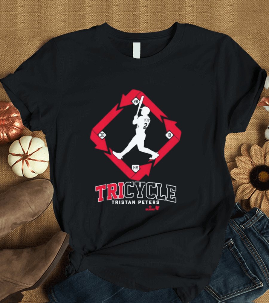 Tristan Peters TriCycle Baseball Player Number 2 Red Arrow Diamond T-Shirt
