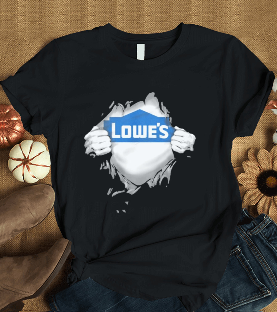 Lowe's Ripped Chest Superhero Style For Home Improvement Workers T-Shirt
