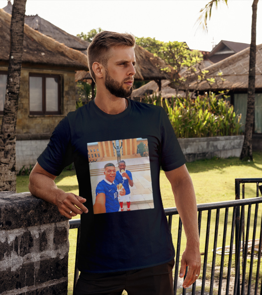 Ousmane Dembele Kylian Mbappe Philadelphia Museum Iconic Pose T-Shirt
