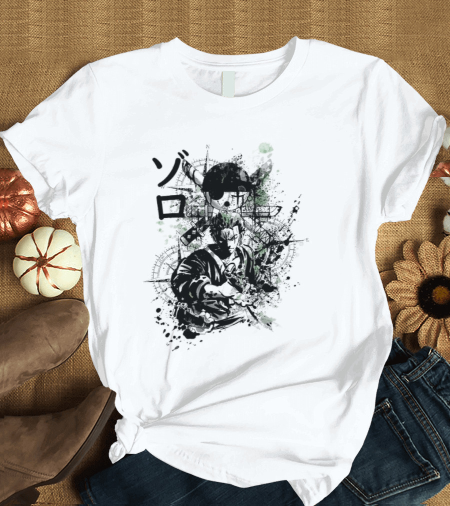 Japanese Kanji Ink Art With Splatter Effect T-Shirt