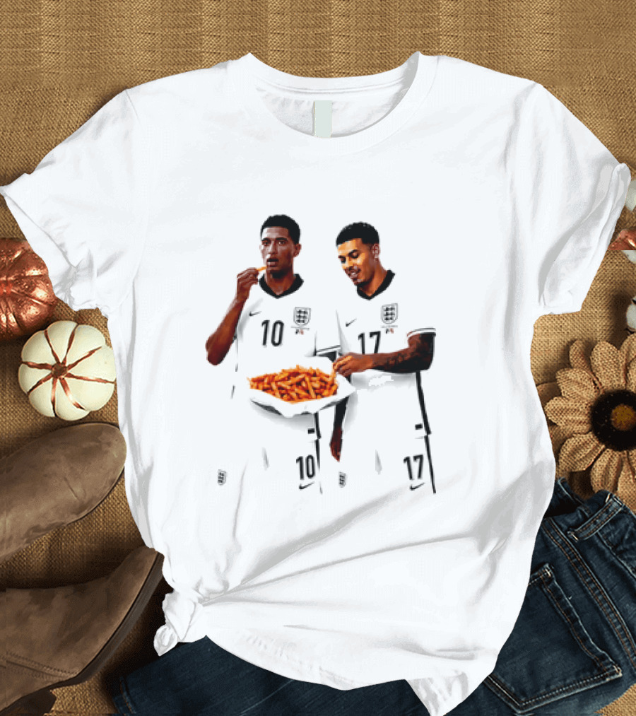 Jude Bellingham And Morgan Rogers Eating Orange Chips Mural Stourbridge Halesowen T-Shirt