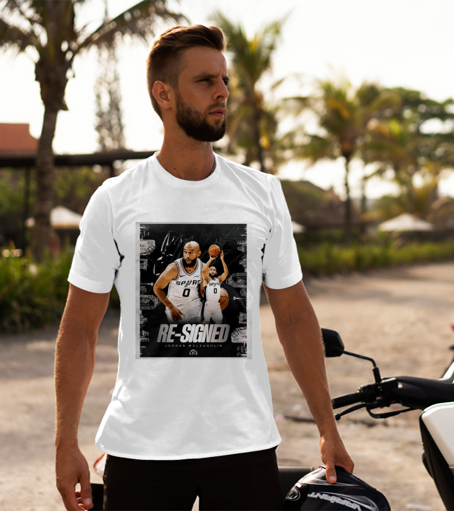 Re Signed Jordan McLaughlin Spurs Basketball San Antonio T-Shirt